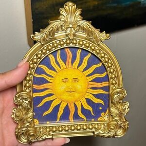Markings Framed Art 5x6 Gold Vintage Celestial Sun Marco Fabiano 1999 Ornate